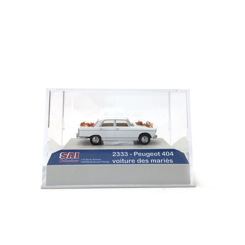 Peugeot 404 Blanche "Mariés"-HO 1/87-SAI 2333