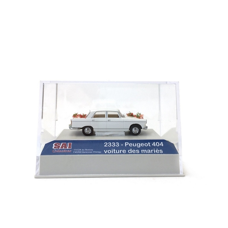 Peugeot 404 Blanche "Mariés"-HO 1/87-SAI 2333