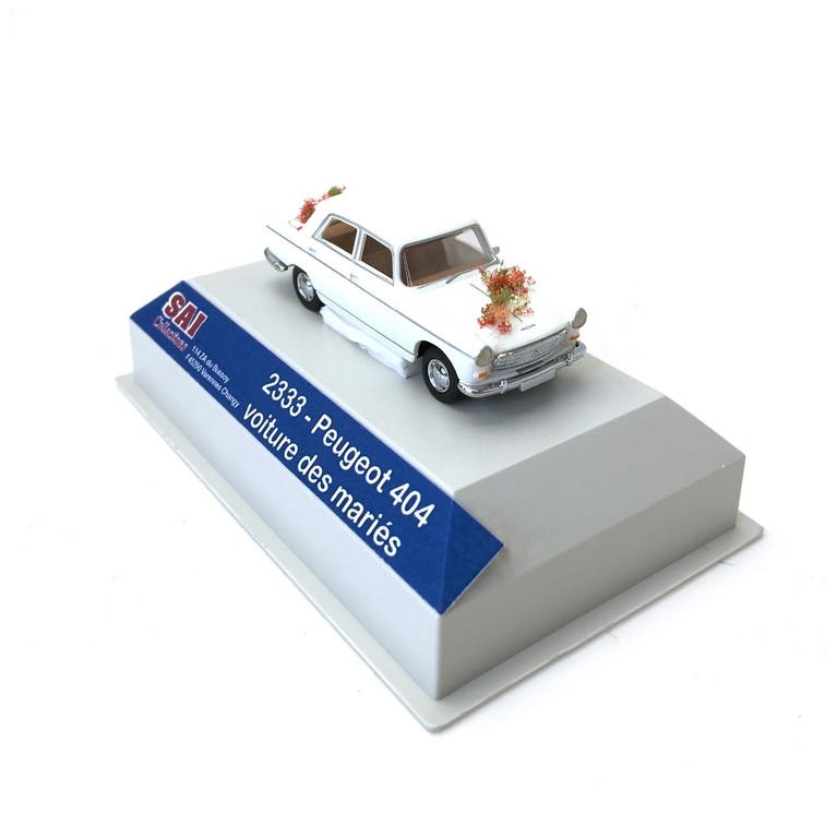 Peugeot 404 Blanche "Mariés"-HO 1/87-SAI 2333