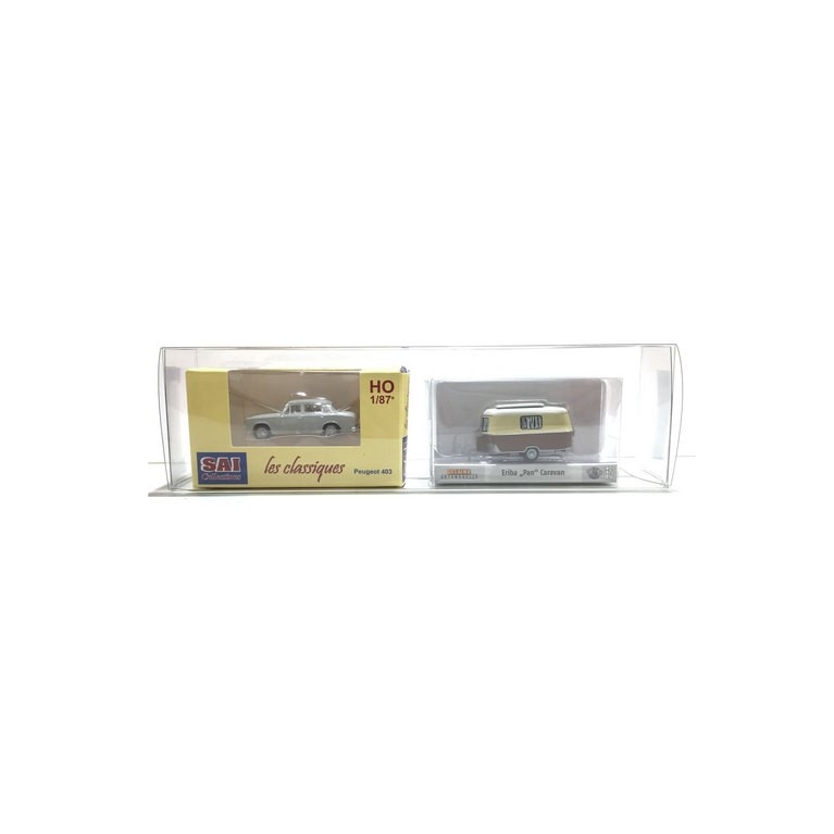 Peugeot 403 + Caravane Eriba-HO 1/87-SAI 6238