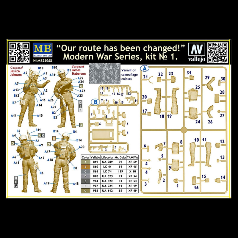 Soldats Modern War Series No 1 Kit - MASTER BOX 24068 - 1/24