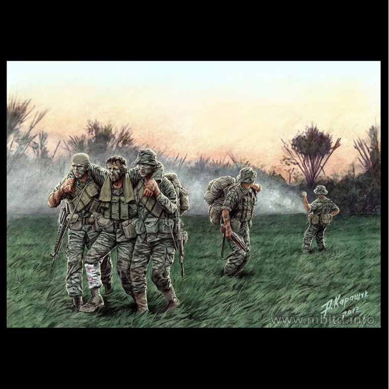 Série Guerre du Vietnam, "En route vers l'Hélico" - MASTER BOX 35107 - 1/35