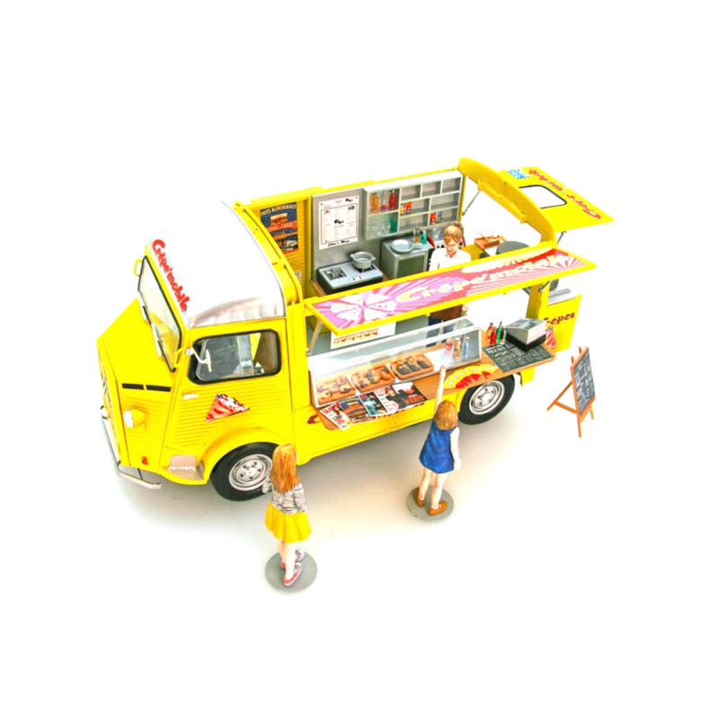 Fourgonnette Citroën type H crêpe mobile avec figurines - EBBRO 25013 - 1/24