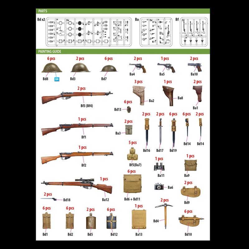 Accessoires et armes infanterie britanique  - 1/35 - MINIART 35368