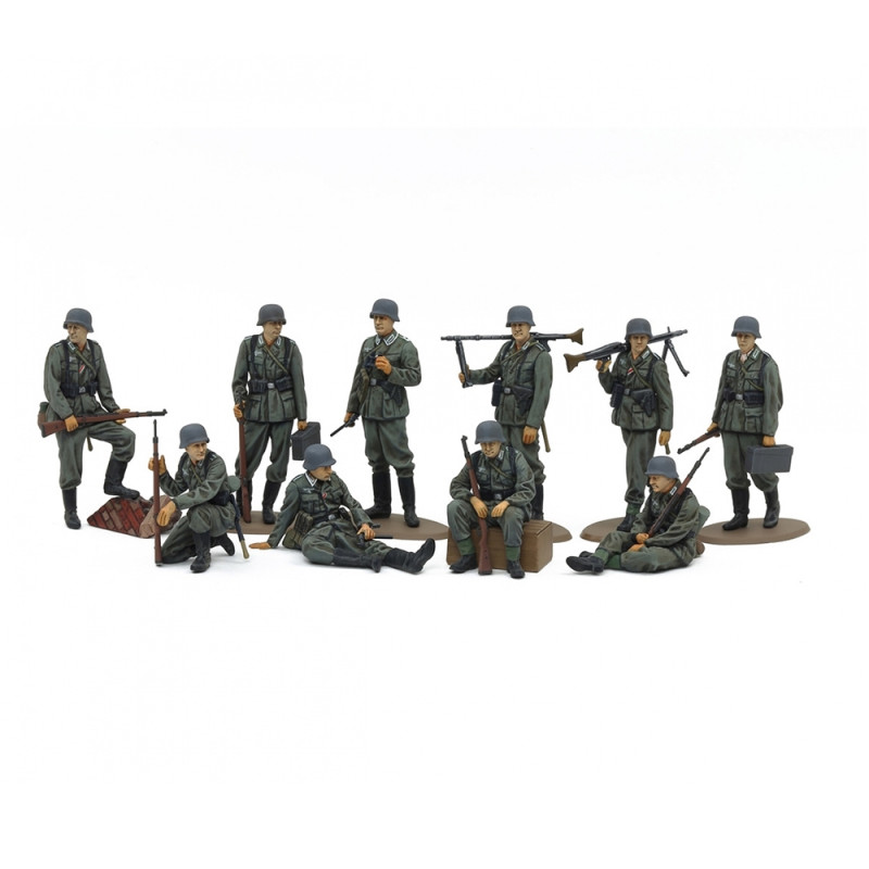 Figurines Wehrmacht (x10) + tenues et armes WW2 - TAMIYA 32602 - 1/48