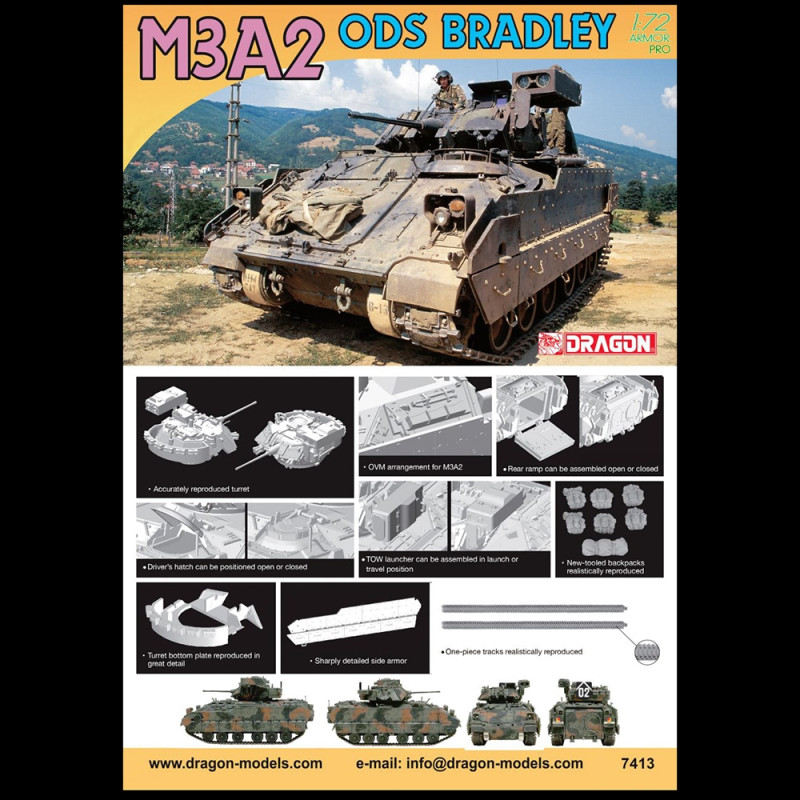 Char de combat M3A2 ODS Bradley (CFV) - DRAGON 7413 - 1/72