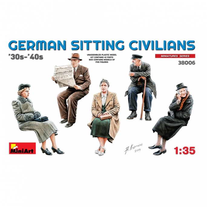 Civiles Allemands, assis, des années 30 / 40 - MINIART 38006 - 1/35