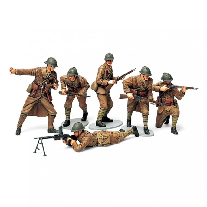 6 figurines infanterie Française 1940 - 1/35 - TAMIYA 35288