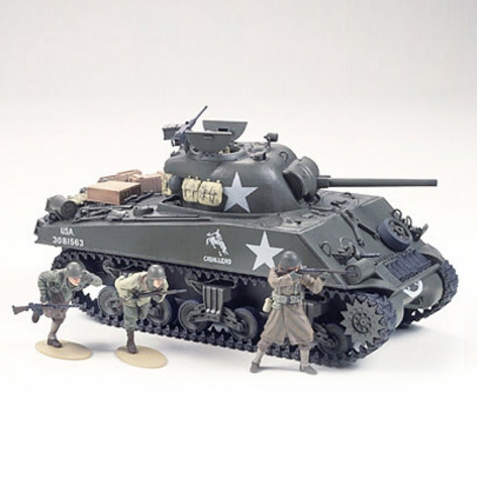 Char Sherman M4A3 avec 4 personnages et accessoires maquette-1/35-TAMIYA 35250