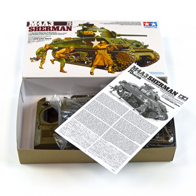 Char Sherman M4A3 avec 4 personnages et accessoires maquette-1/35-TAMIYA 35250