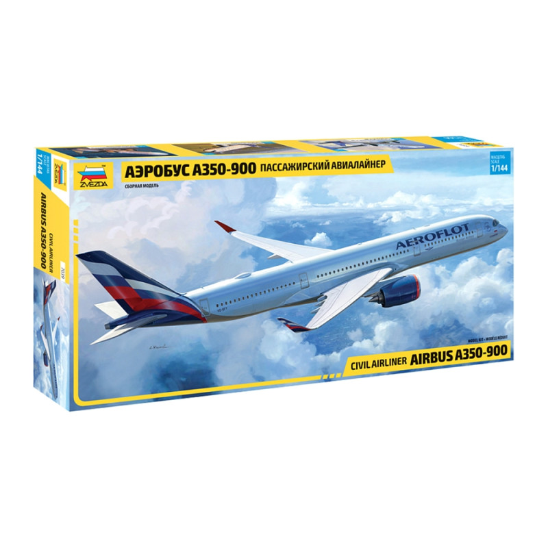 Avion de ligne civil AIRBUS A350-900 - ZVEZDA 7039 - 1/144