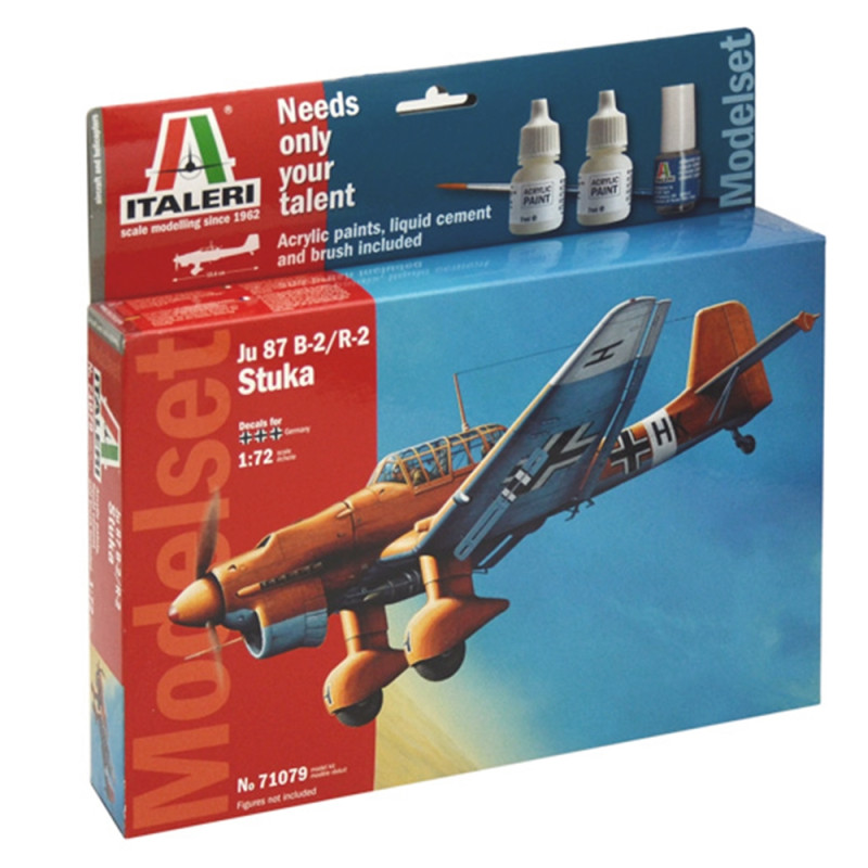 Avion Ju 87 B-2 R-2 Stuka maquette à monter avec peinture-1/72-ITALERI 71079