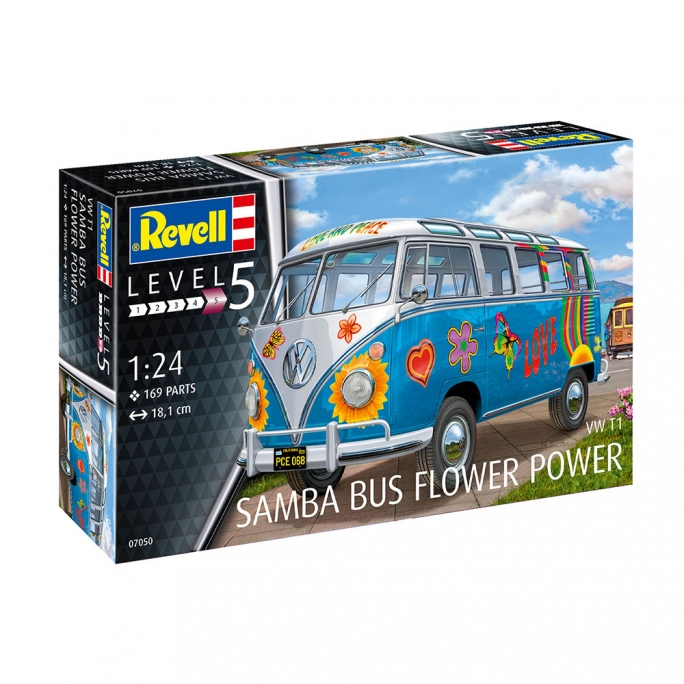 Volkswagen Samba bus flower power  - 1/24 - REVELL 7050