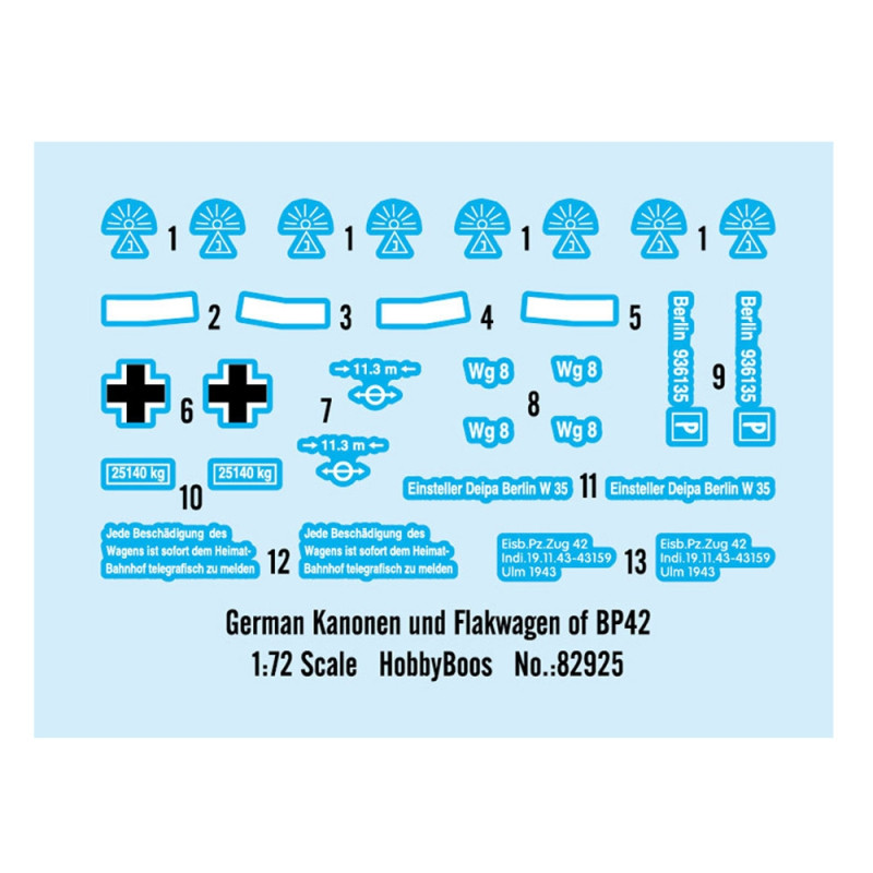 Train blindé german Kanomen und flakwagen of BP-42  - 1/72 - HOBBYBOSS 82925