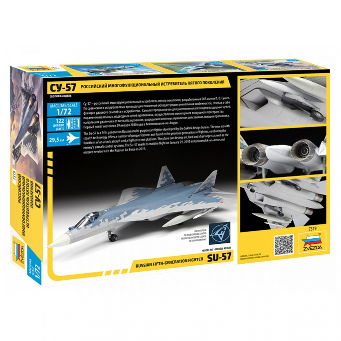 Avion Fifth generation Fighter SU-57 - 1/72 - ZVEZDA 7319