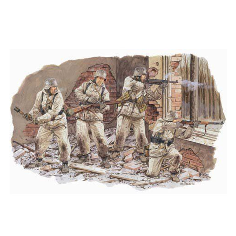 4 figurines sur le front en hiver 42/43  - 1/35 - DRAGON 6154