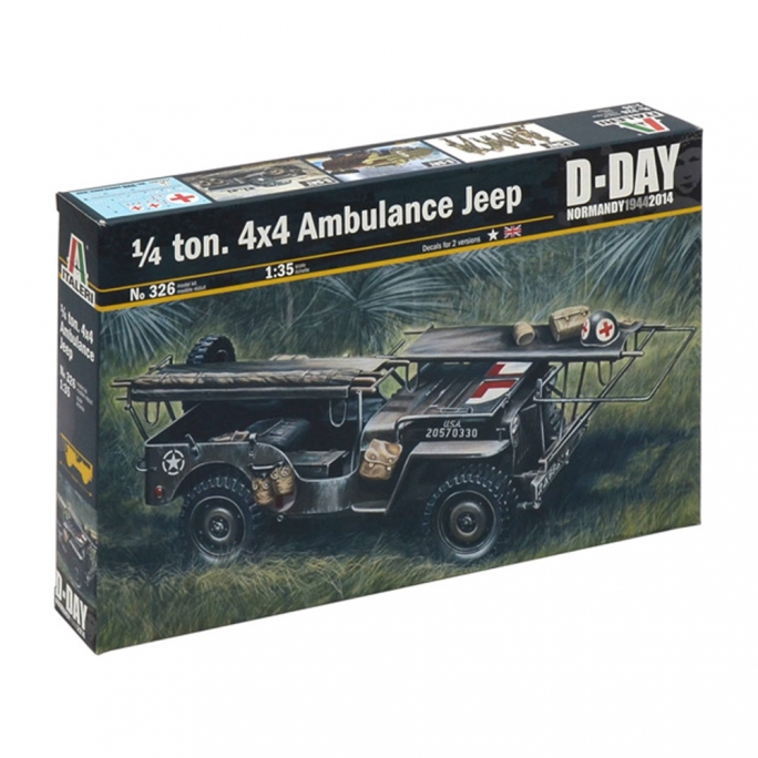 Jeep 1/4 ton. 4*4 Ambulance maquette à monter-1/35-ITALERI 326