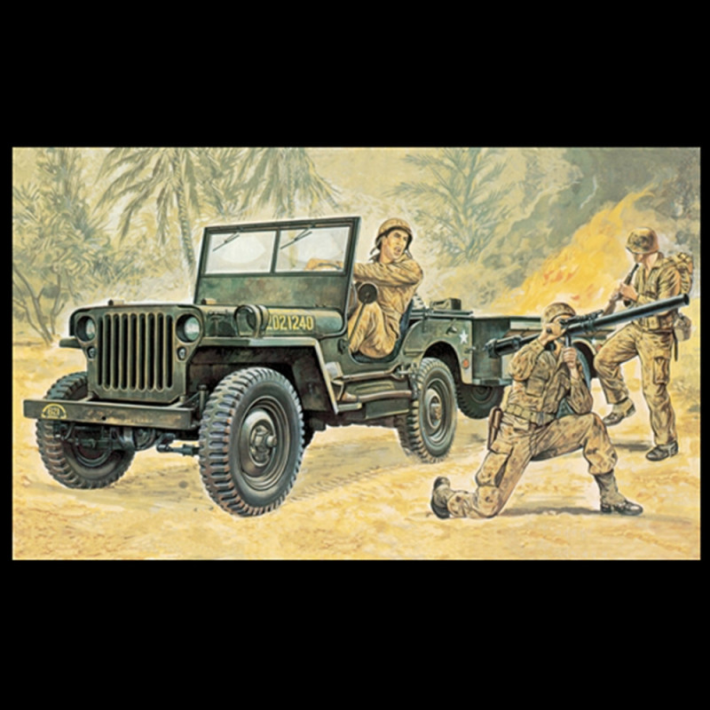 Jeep Willys MB avec personnage maquette à monter-1/35-ITALERI 314