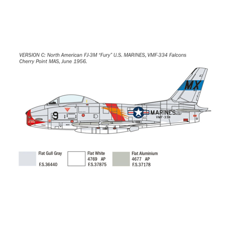 Avion FJ-2/3 Fury North American - 1/48 - ITALERI 2811