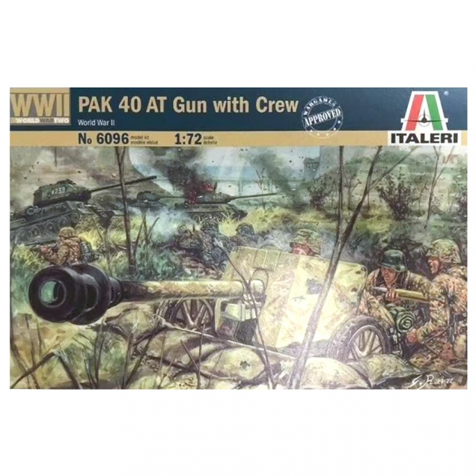2 canons PAK 40 AT avec 12 figurines 2ème guerre mondiale-1/72-ITALERI 6196