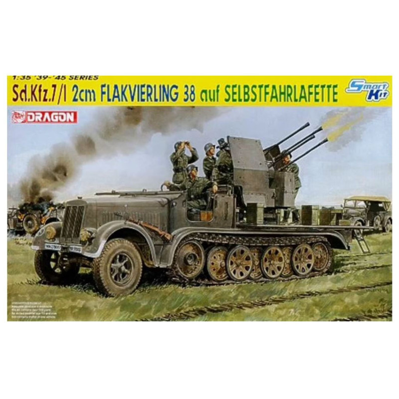 Véhicule de tir, Blindé, Sd.Kfz.7 Flakvierling 38 - DRAGON 6525 - 1/35