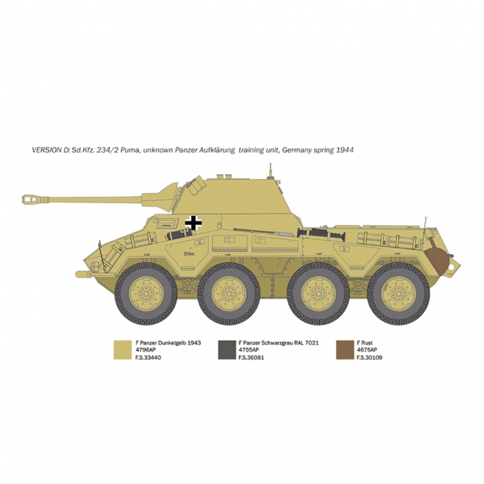 Véhicule Blindé Sd.Kfz. 234/2 PUMA - ITALERI 6572 - 1/35