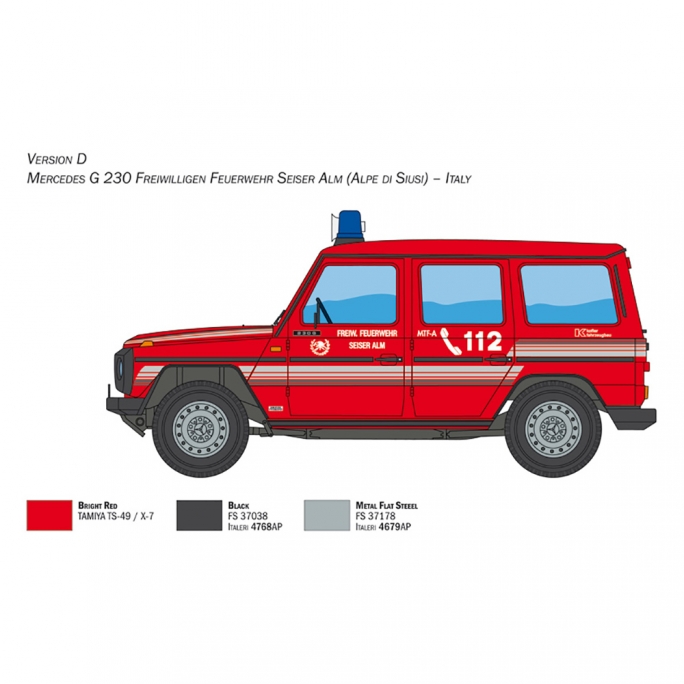 Mercedes Benz G230 Pompiers - ITALERI 3663 - 1/24