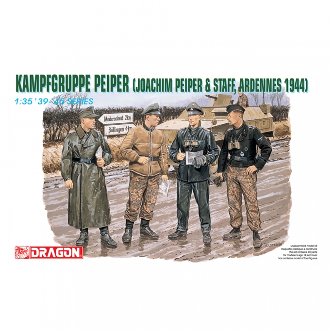 Groupe de 4 Soldats, "JOACHIM PEIPER", ADRENNES 1944 - DRAGON 6088 - 1/35