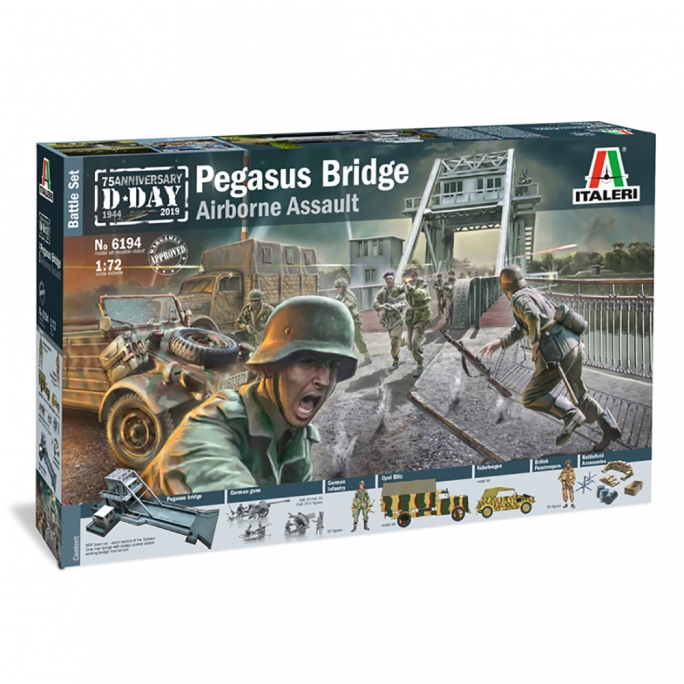 Scène "D-Day" Pegasus Bridge, Assaut aéroporté - ITALERI 6194 - 1/72