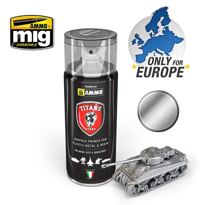 Spray Titans Hobby, Apprêt Métal Brut Mat 400ml - AMMO TTH109 Spray Titans Hobby, Apprêt Métal Brut Mat 400ml - AMMO TTH109