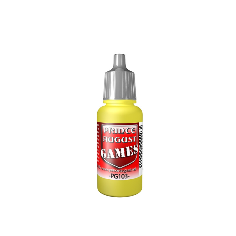 Peinture Acrylique, 17ml, Jaune Fluo - PRINCE AUGUST PG103