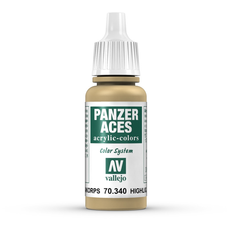 Peinture Acrylique, 17ml, Panzer Aces Eclairci Char Afrikakorps - VALLEJO 70340