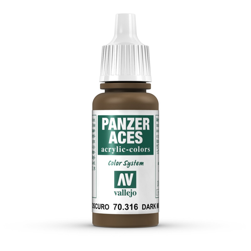 Peinture Acrylique, 17ml, Panzer Aces Boue Foncée - VALLEJO 70316