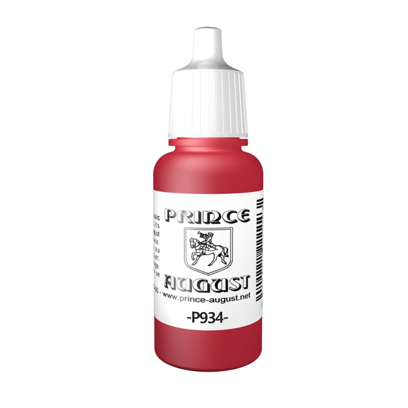 Peinture Acrylique, 17ml, Rouge Transparent - PRINCE AUGUST P934 - 186