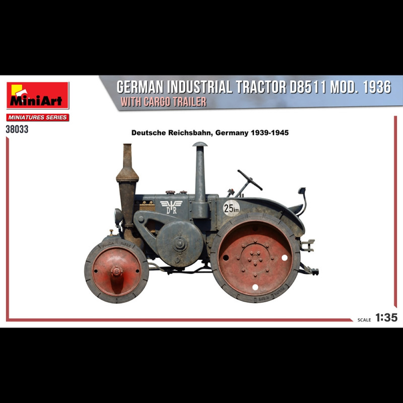 Tracteur industriel Allemand D8511, 1936 + Remorque - MINIART 38033 - 1/35