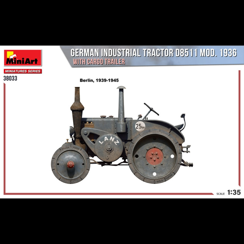 Tracteur industriel Allemand D8511, 1936 + Remorque - MINIART 38033 - 1/35