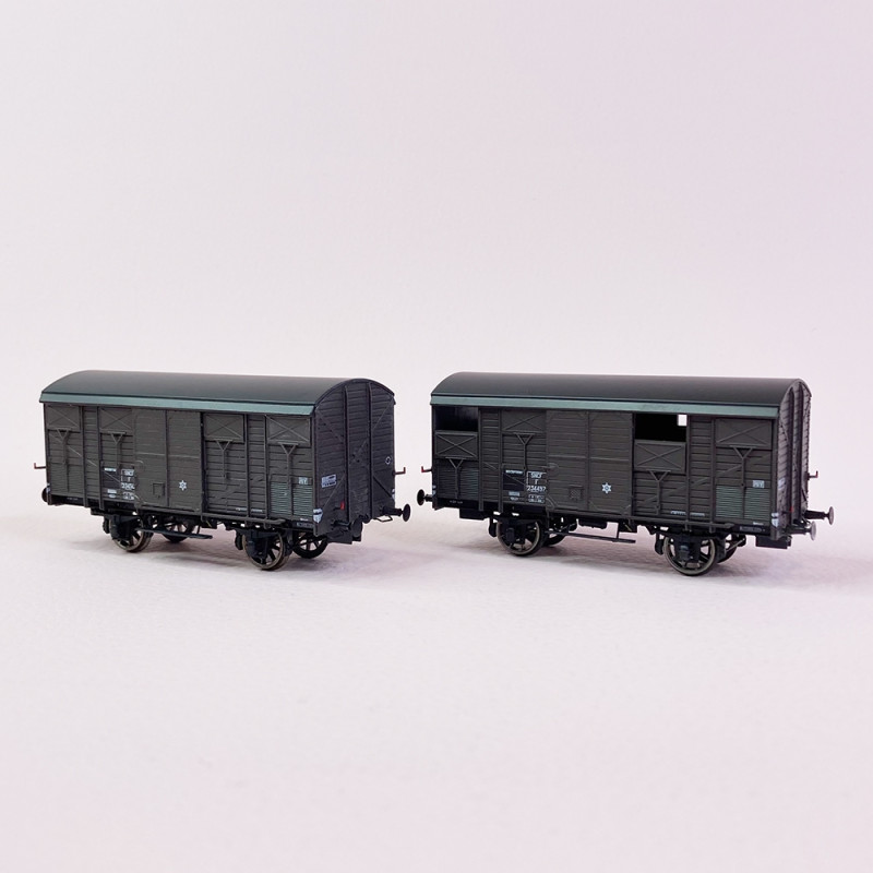 2 wagons couverts primeur ex-20T PLM, Sncf, Ep IIIb - REE WB739 - HO 1/87 2 wagons couverts primeur ex-20T PLM, Sncf, Ep IIIb - REE WB739 - HO 1/87