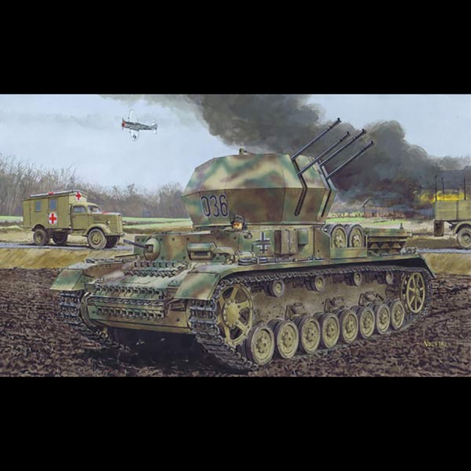 Char Flakpanzer IV Ausf.G Wirbelwind 2 en 1 - DRAGON 6926 - 1/35