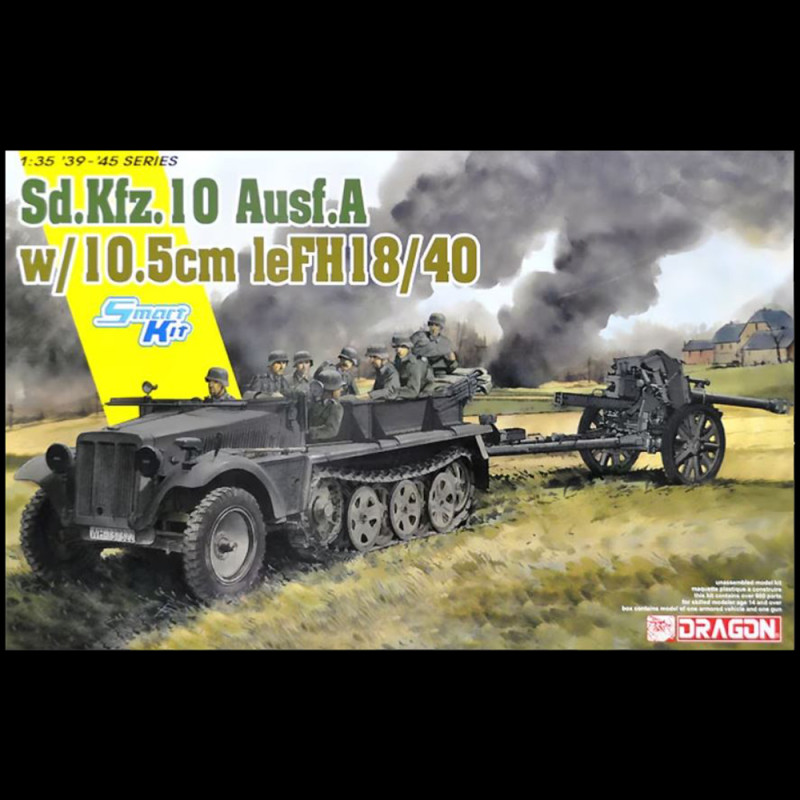 Semi-chenillé Sd.Kfz.10 1t + Obusier le.FH.18 10,5 cm - DRAGON 6939 - 1/35