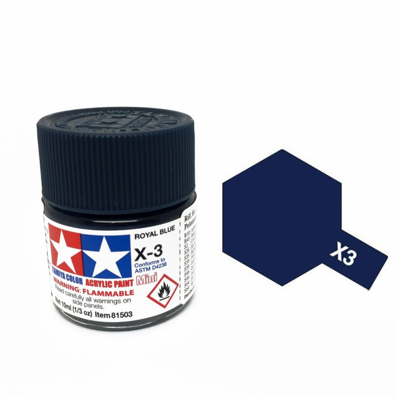 Bleu royal brillant pot de 10ml-TAMIYA X3