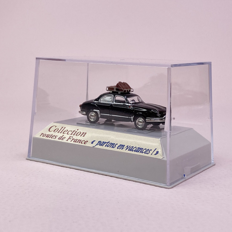 Panhard Dyna Z Noire, galerie et valises - SAI 1750 - HO 1/87