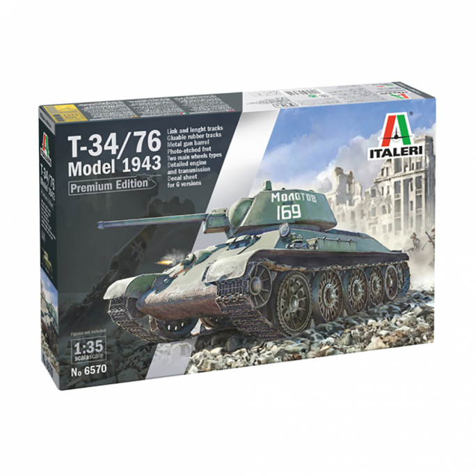 Char Soviétique T-34/76, 1943, 1ere Version Éd. Premium - ITALERI 6570 - 1/35