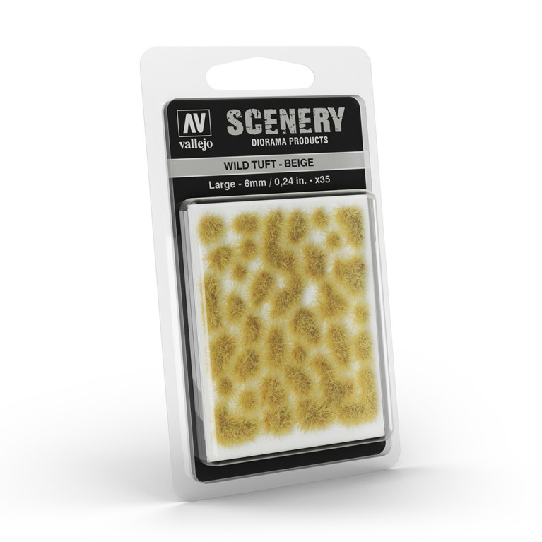 Touffes d'herbe Beige, Sauvage, 6mm (x35) - VALLEJO SC420