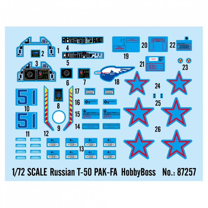 Avion Russe T-50 PAK-FA  - 1/72 - HOBBYBOSS 87257