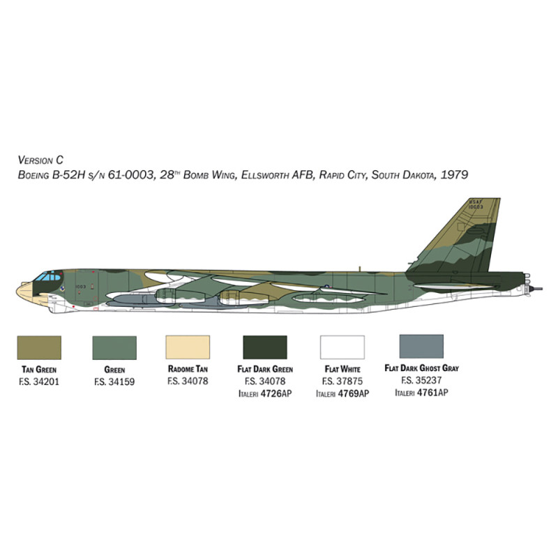 Avion B-52H Stratofortress - 1/72 - ITALERI 1442