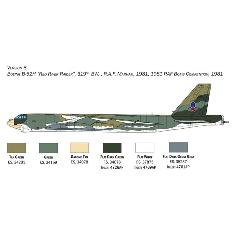 Avion B-52H Stratofortress - 1/72 - ITALERI 1442