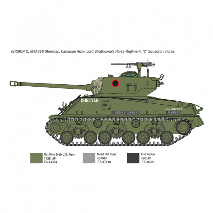 Tank M4A3E8 Sherman guerre de Corée - 1/35 - ITALERI 6586