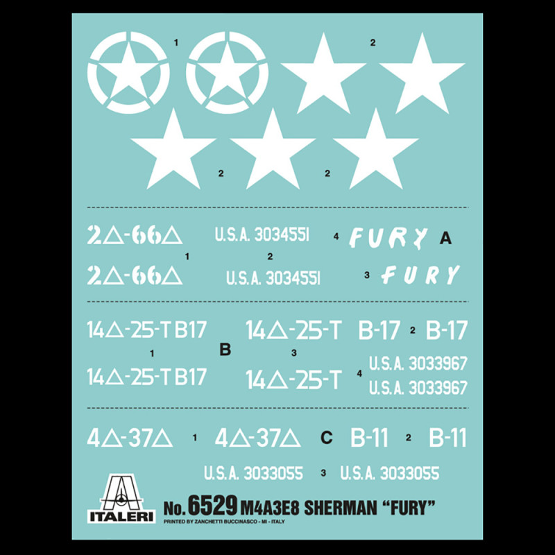 Tank Sherman M4A3E8 Fury - 1/35 - ITALERI 6529