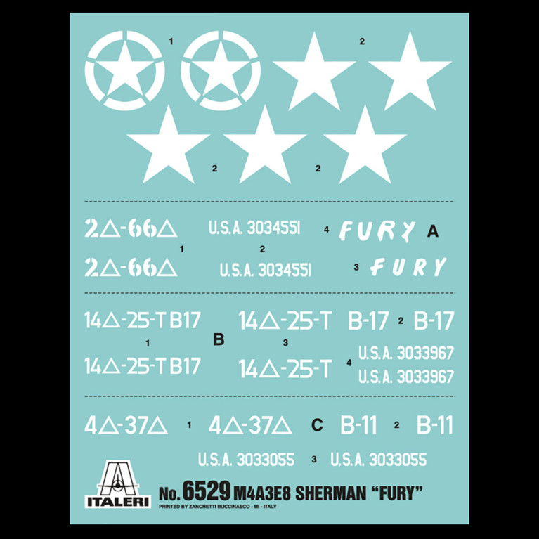 Tank Sherman M4A3E8 Fury - 1/35 - ITALERI 6529