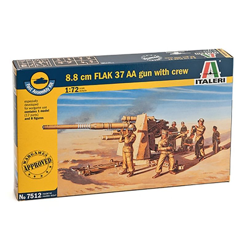 Canon d'artillerie 8.8cm Flak 37 AA  - 1/72 - ITALERI 7512